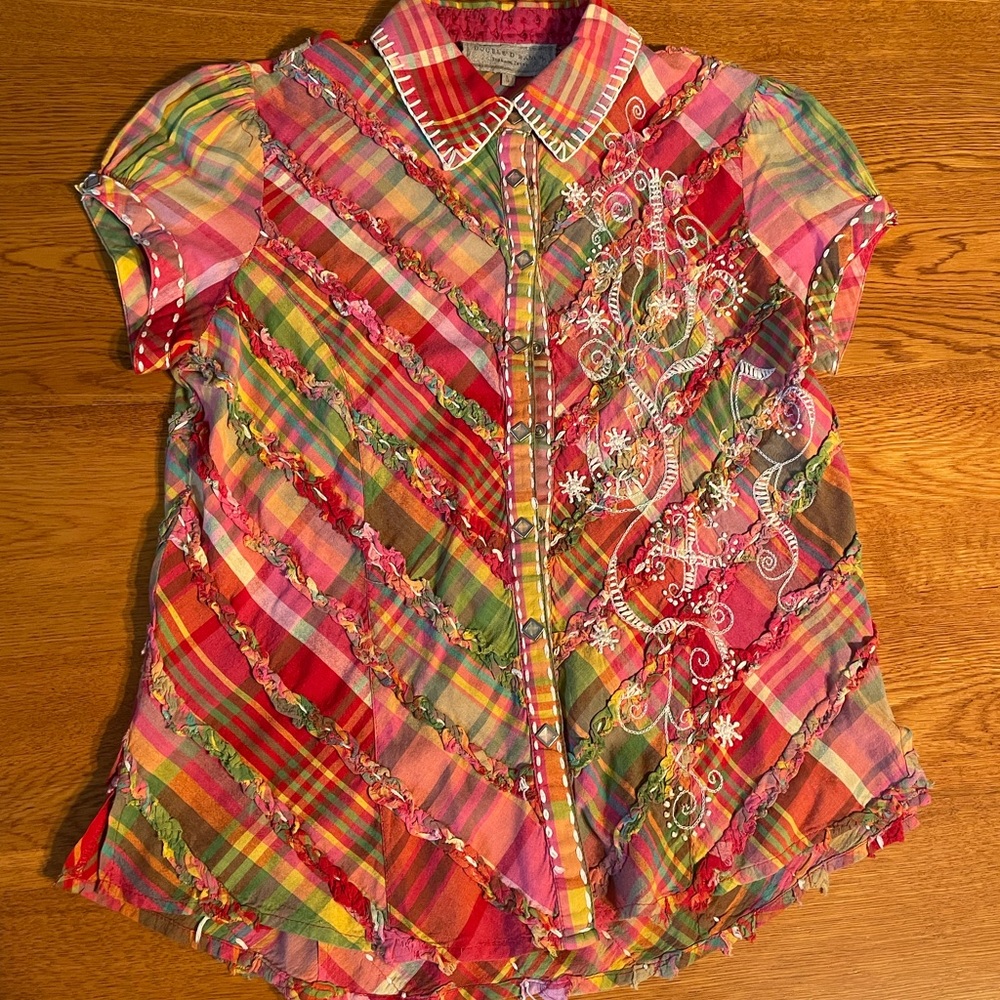 Multi Color Double D Ranch Button Up Shirt